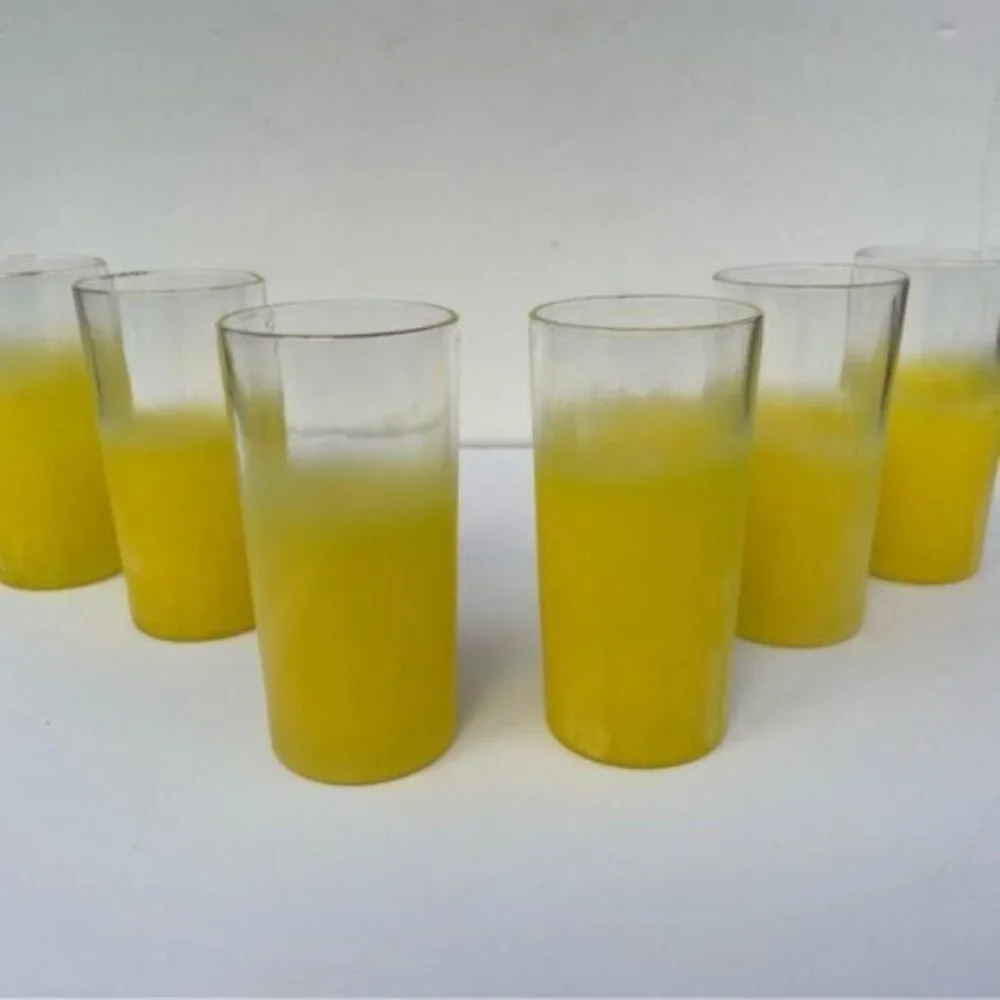 Vintage West Virginia Glass Co. Yellow Blendo Tumblers - Set of 6